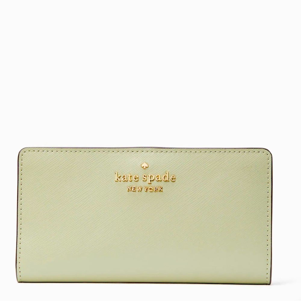 Kate Spade Staci Large Slim Bi Fold Wallet Sage